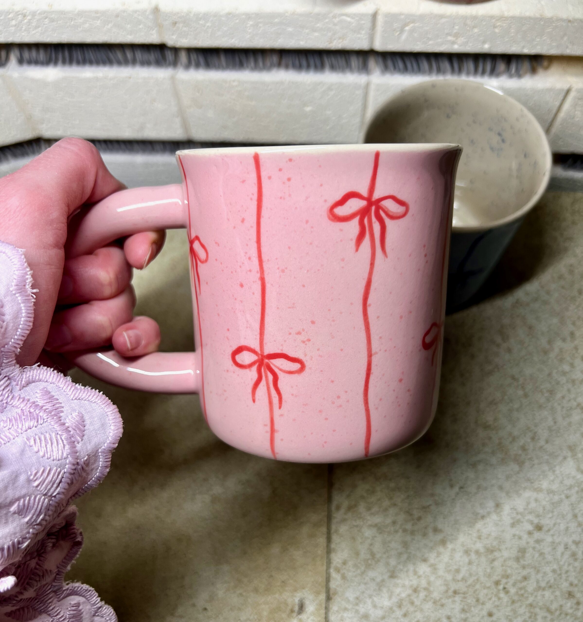 kubek kokardki różowe 400ml